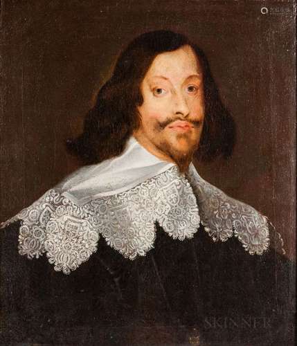 Dutch School, 17th Century Portrait of Man in a Broad Lace Collar