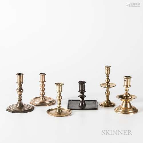 Six Brass Candlesticks