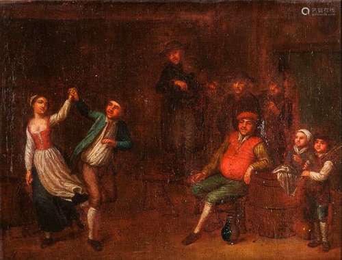 Flemish School, 17th Century Couple Dancing in a Tavern