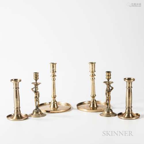 Six Brass Candlesticks