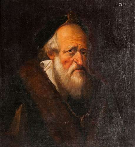 Manner of Jan de Bray (Dutch, c. 1627-1697) Bearded Man in a Velvet Cap, Fur Collar, and Medall