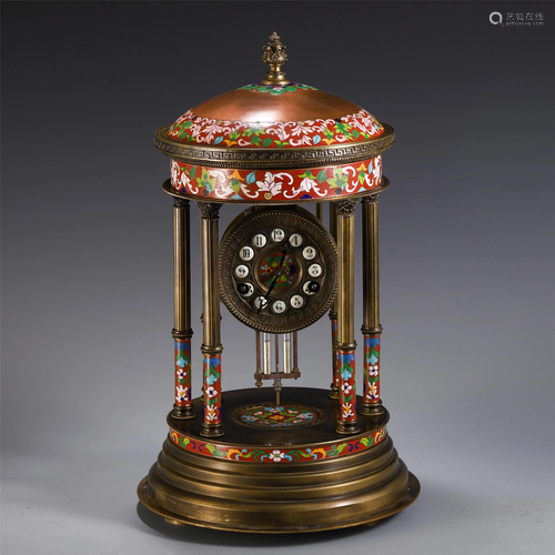 CHINESE ANTIQUE CLOISONNE CLOCK