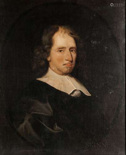 Dutch School, 17th Century Style Man in a Flat Linen Collar and Black Robes