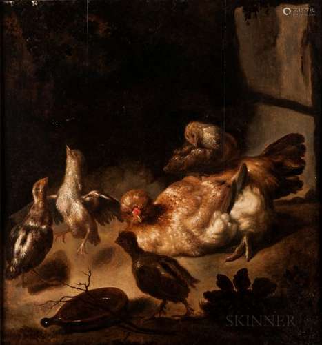 After Francis Barlow (British, 1626-1704) Hen and Her Chicks