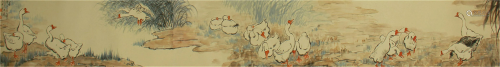 CHINESE PAINTING OF GOOSES ALONG THE RIVE B…