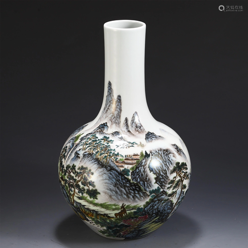 CHINESE WUCAI PORCELAIN MOUNTAIN VIE…