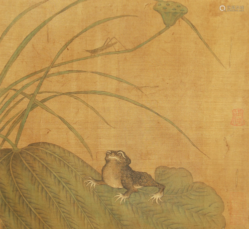 CHINESE PAINTING OF GRENOUILLE AND LOTUS