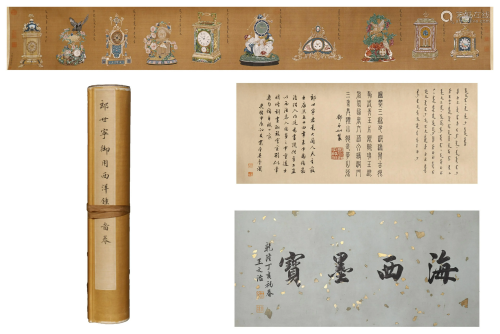 CHINESE SILK HANDSCROLL PAINTING OF L…