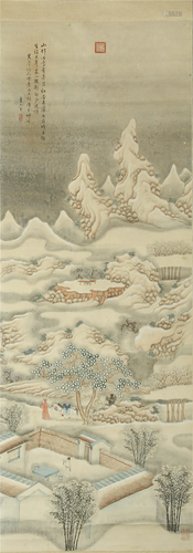 CHINESE PAINTING OF SNOW SCENE BY LIU HUAN…