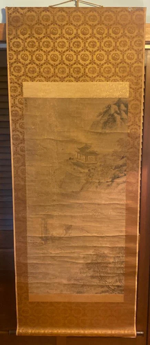 Chinese 18th cen Scroll Painting - River and Boat Scene