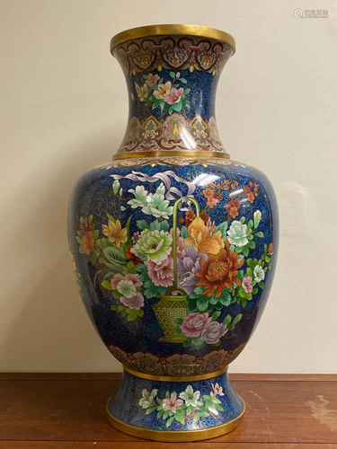 Impressive Chinese Cloisonne Floor Vase