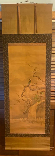 Japanese Scroll Painting - Floral and Bird