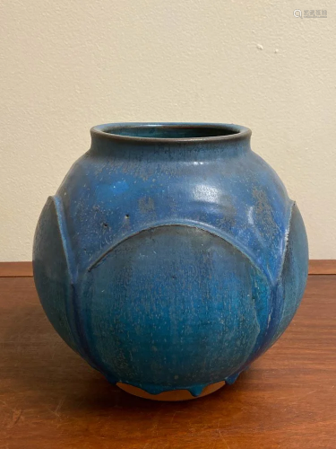 Japanese Modern Design Studio Pottery Vase - Signed