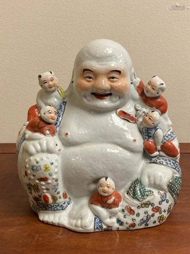 Chinese Famille Rose Porcelain Happy Buddha