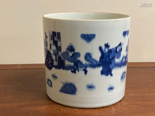 Chinese Blue White Porcelain Brushpot