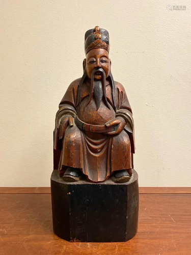 Chinese Carved Wood Diety