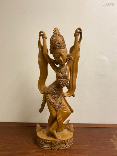 Southeast Asian Carved Wood Dancer