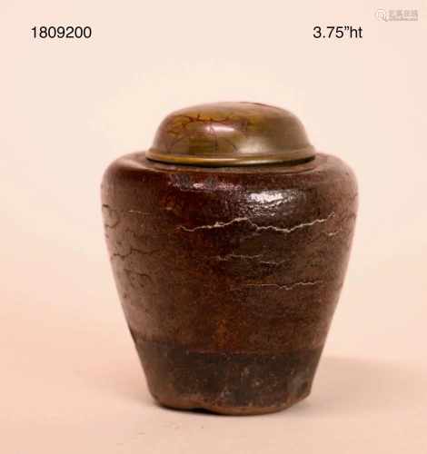 Japanese Kobizen Pottery Censer with Mixed Me…