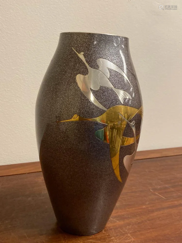 Japanese Mid Centery Metal Vase