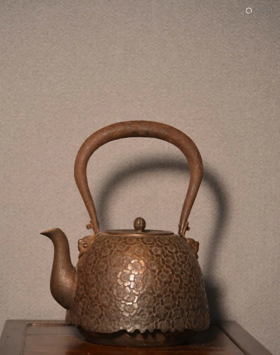 Japanese Iron Teapot - signed - Massive Size