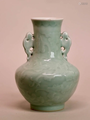 Chinese Celadon Porcelain Vase with Handle