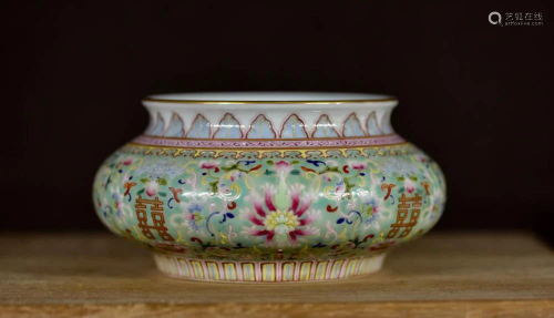 Chinese Famill Rose Porcelain Bowl - Lotus Vine