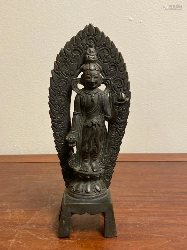 Chinese Bronze Buddha on Stand