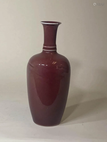 Chinese Porcelain Vase with Red Glaze