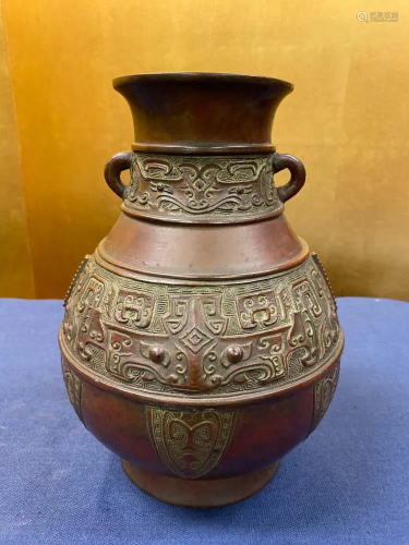 Japanese Bronze Vase Archaic Style