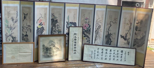 Group of Korean Painting and Screen from USA…