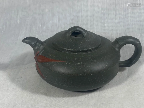 Chinese Yixin Teapot with Bamboo Leaf - Green