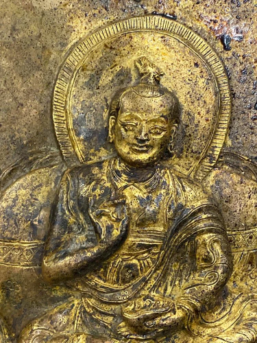 18th cen Tibetan Copper Repousse Plaque