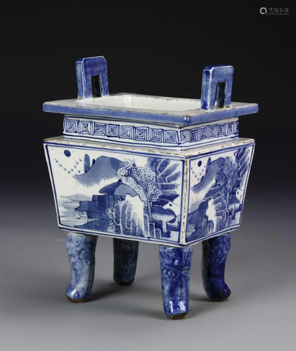 Chinese Blue and White Censer