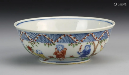 Chinese Blue and White Wucai Bowl