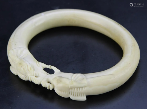 Chinese Carved Ivory Bangle