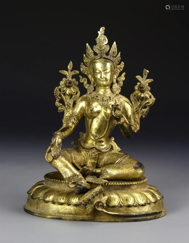 Chinese Tibetan Gilt Buddha