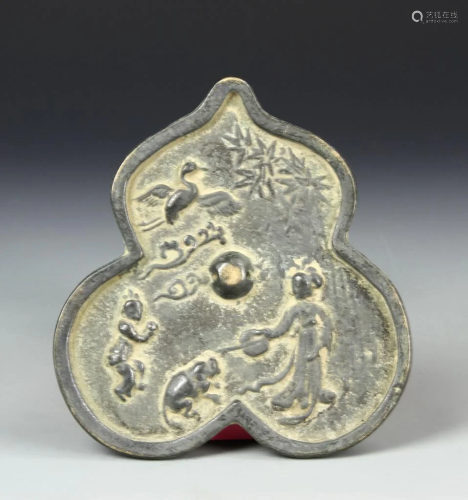 Chinese Antique Gourd Bronze Mirror
