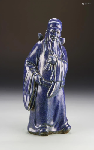Chinese Blue Glazed Figure