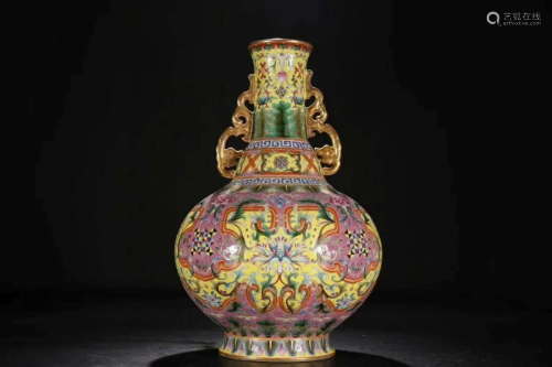 Chinese Families Rose Vase