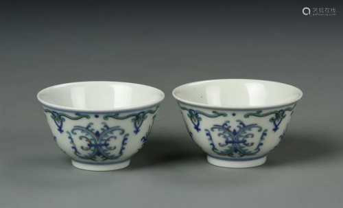 Chinese Doucai Wine Cups