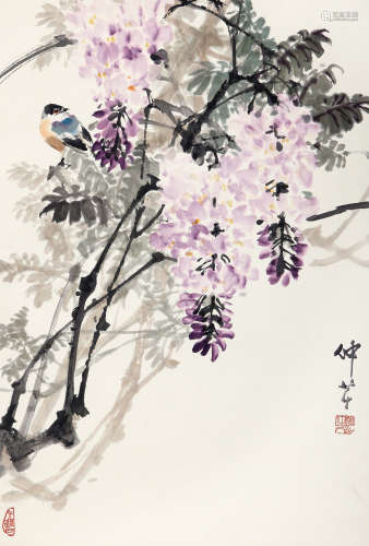 穆仲芹（1906-1990） 紫藤春晓