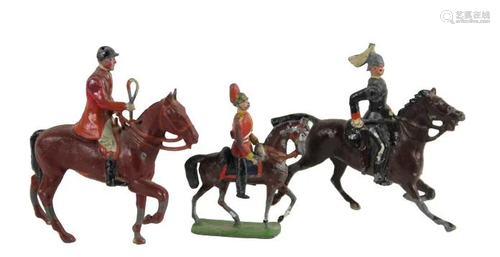 (3) Diminutive Metal Figures on Horseback