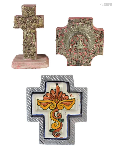 (3) Mexican Decorative Crosses