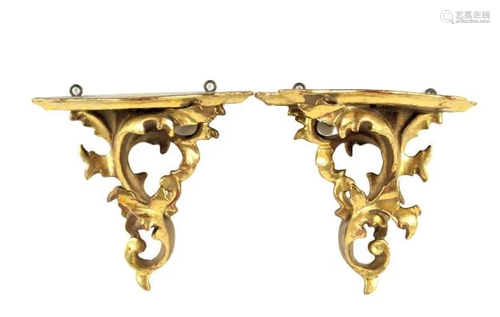 Pair of Gilt Carved Wall Corbels