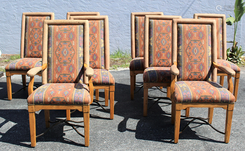 (8) Southwestern Upholstered Dining Chairs