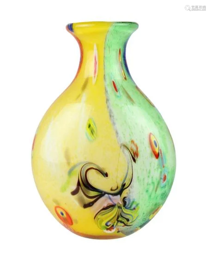 Italian Murano Stye Iridescent Art Glass Vase