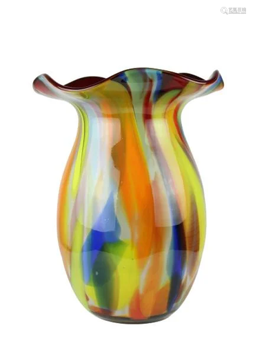 Italian Murano Style Multi Colored Vase