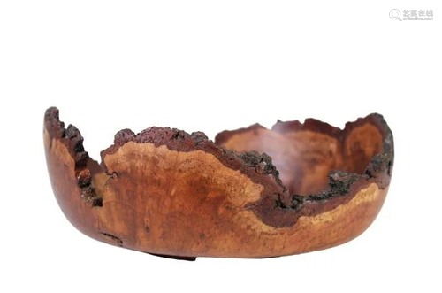 Black Cherry Burl Wood Modern Bowl