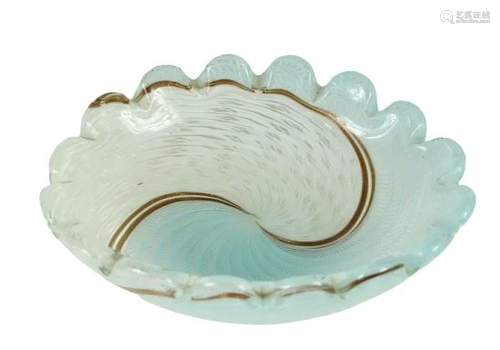 Murano Glass Scalloped Dish