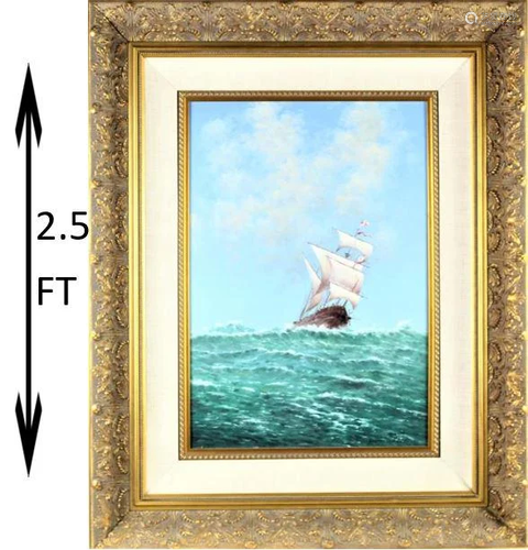 Signed Russian Marine Scene, Oil on Canvas